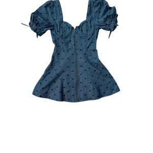 TulaRosa Dara Dress in Denim Blue Mini Dress Size Small